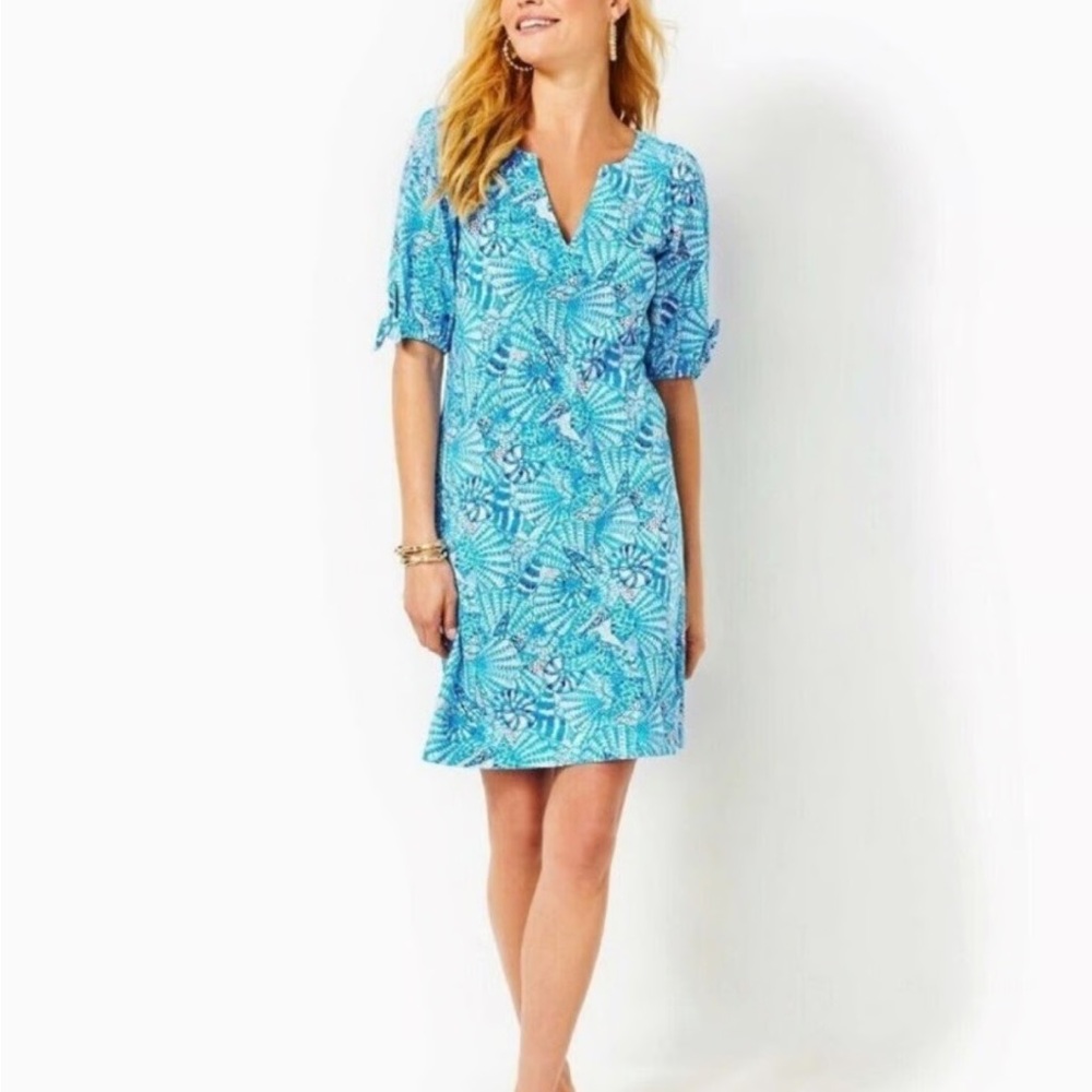 NWOT Lilly Pulitzer Easley Dress. Amalfi Blue By the Seashore. Size Small.